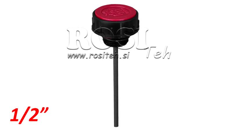 NALIVNI ČEP 1/2 z nivojno palico in odušnikom