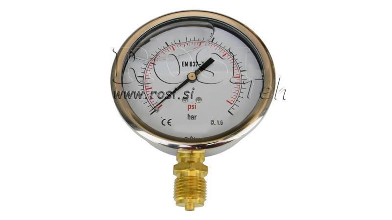 MANOMETER DN100 VERTICAL 0 - 25 BAR - 1/2