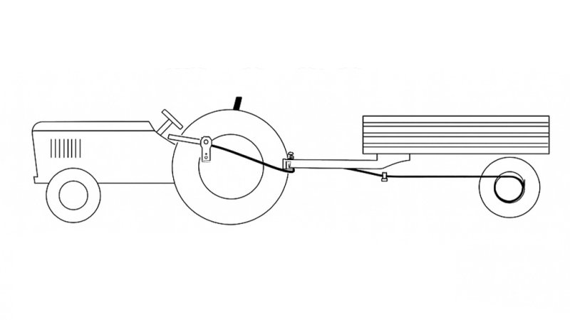 POTEZNA ROČICA ZA ROČNO ZAVORO PRIKOLICE komplet Z JEKLENICO 2,3met