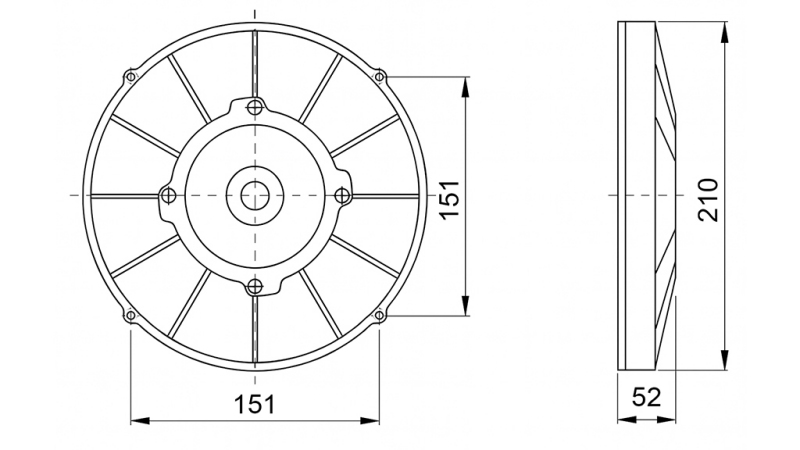 VENTILATOR AKSIALNI 190mm POTISNI 12V