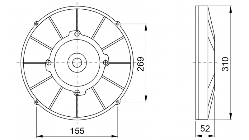 VENTILATOR AKSIALNI 280mm POTISNI 24V